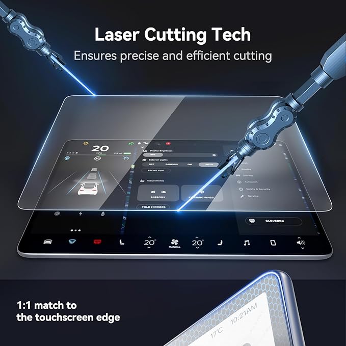 15 inch Screen Protector for Tesla Model Y /3 Accessories (No for 3 Highland & Y Juniper), [9H & Anti-scratch & Fingerprint] Front Protector for Model Y (2020~2024) Model 3 (2017~2023) - Glossy