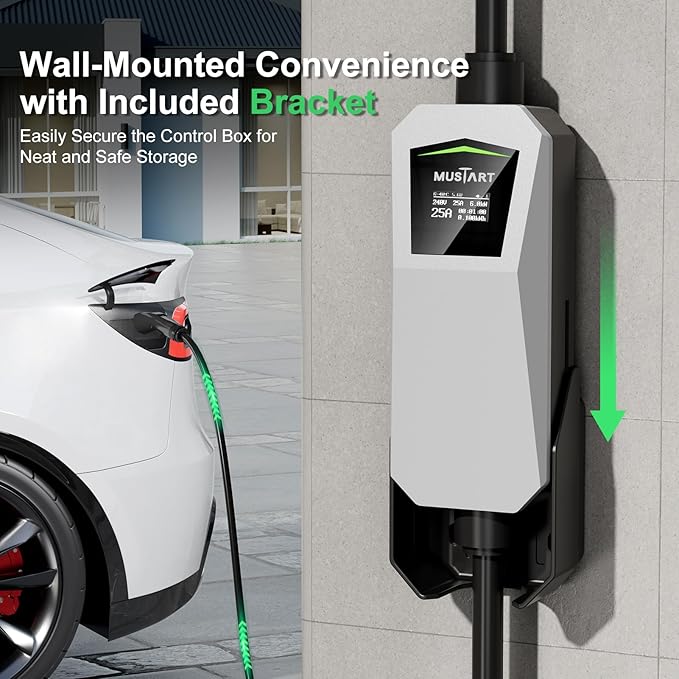 Level 2 Tesla Charger, 25A Portable EV Charger with NEMA 14-30 Plug, 22 ft Cable – Unlocking Convenience with One-Touch Release, Compatible with All Tesla Models & Cybertruck