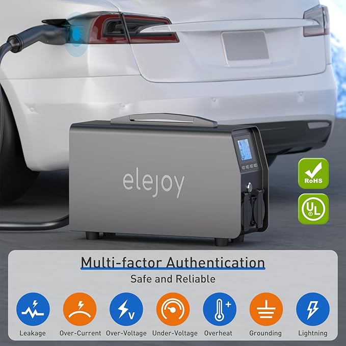 3KW EV Discharger V2L Adapter Discharge Gun Compatible with Tesla Model 3/Y/S/X After May 2019 NACS Standard Battery Protection 120V Output LCD Display Outdoor Camping Emergency