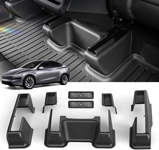 ThinSGO for Tesla New Model Y Juniper Underseat Protector Seat Slide Rail Cover Rear Row Under Seat Rail Anti-Kick Protector Accessories for Tesla New Model Y (Juniper) Interior Accessories 2025-2026