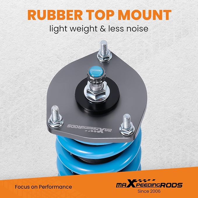 maXpeedingrods Coilovers for Tesla Y AWD 2020+, 24 Level Damper Adjustable Coilovers Suspension Kit Strut, Height Adjustable Shock Absorber, T6 Upgraded Lowering Kit Blue