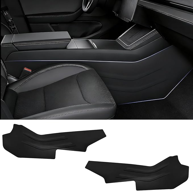 11PCS Carbon Fiber Door Sill Protector Model Y Juniper 2025 2026 8Pcs Door Sill Protector and 2Pcs Center Console Anti-Kick Pads and Rear Bumper Guard for Tesla Model Y Juniper Accessories