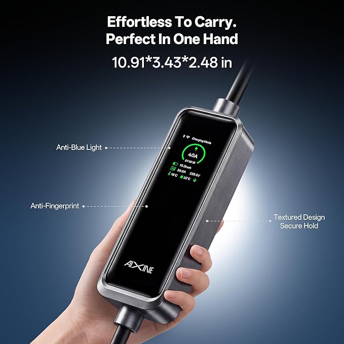 Level 2 EV Charger,Tesla EV Charger NACS 40A with 25FT Extension Cord Cable,Enhanced WiFi Smart App,240V NEMA 14-50 Plug Compatible with All Tesla Models X/Y/3/S,UL,ETL,FCC Certified
