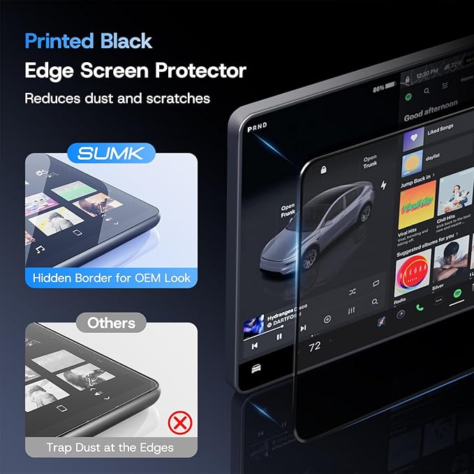 15.4 inch Front Screen Protector for Tesla Model 3/Y Accessories, [Anti-Glare & Anti-Fingerprint] Tempered Glass Screen Protector for Tesla Model Y Standard & Model 3 Highland [Matte] - 1pcs
