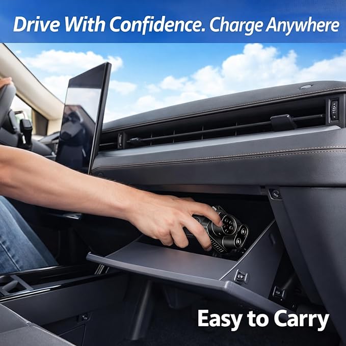 NACS to CCS Adapter for Fast Charging CCS1 EV in Tesla V3/V4 Supercharger, Max 500A 1000V NACS DC Adapter for Road Trip Charge Backup, Dual Locks for Sturdy Secure Connection