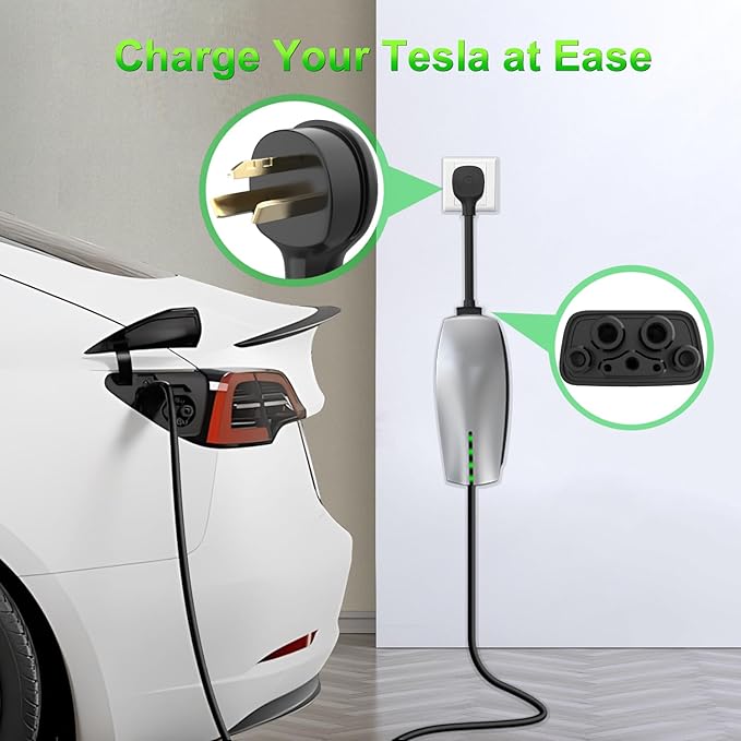 10 Inches NEMA 10-30 Adapter for Tesla Gen 2 Mobile Charger, Max 24Amp, Only Work for 240/250V Outlet, Compatible with Tesla 3/S/X/Y (Model S/X Vehicles Made Before 2018 are not Supported)