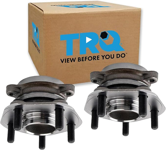 TRQ Front Driver and Passenger Side Wheel Bearing and Hub Assembly Set 2 Piece Compatible with 2017-2019 Tesla Model 3 Rear Wheel Drive
