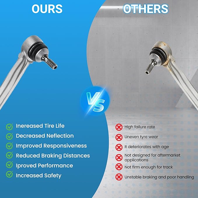 Front Upper and Lower Control Arm Compatible With 2016-2020 Tesla Model X Front Suspension Kit, Sway Bar Link Front, Outer & Inner Tie Rod End