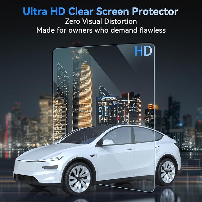 15.4 inch Screen Protector for Tesla Model 3/Y Accessories [9H & Anti-Fingerprint] Front & Back Tempered Glass Screen Protector for Tesla Model Y 2025 & Model 3 Highland 2024-2026 - Glossy