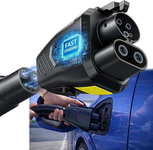 NACS to CCS Adapter for Fast Charging CCS1 EV in Tesla V3/V4 Supercharger, Max 500A 1000V NACS DC Adapter for Road Trip Charge Backup, Dual Locks for Sturdy Secure Connection