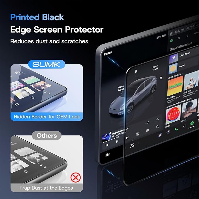 15.4 inch Screen Protector for Tesla Model 3/Y Accessories [Anti-Glare & Anti-Fingerprint] Front & Back Tempered Glass Screen Protector for Tesla Model Y 2025 & Model 3 Highland 2024-2026 - Matte