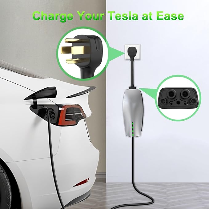 16 Inches NEMA 14-30 Adapter for Tesla Gen 2 Mobile Charger, Max 24Amp, Only Work for 240/250V Outlet, Compatible with Tesla 3/S/X/Y (Model S/X Vehicles Made Before 2018 are not Supported)