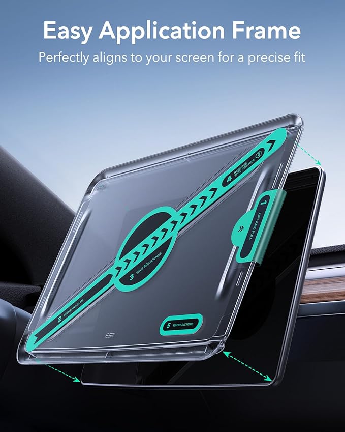 ESR Tempered Glass Screen Protector for Tesla Model Y (2025-2020), Tesla Model 3 (2023-2017), 15'' Touchscreen Protector, 9H Glass Matte Film Accessories with Alignment Kit, Anti Glare, Bubble Free
