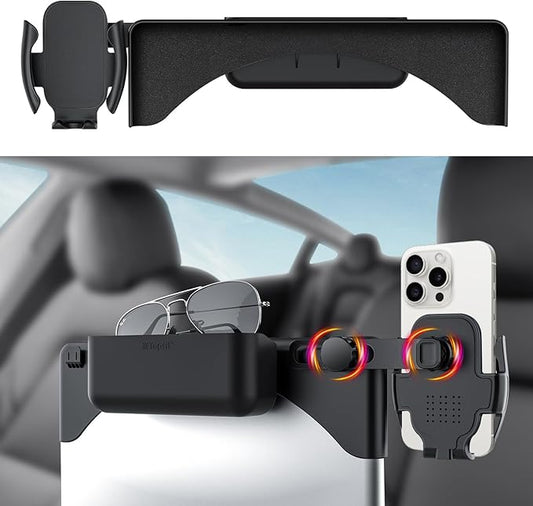 Premium Tesla Phone Mount & Holder for Model Y (2019-2024) & Model 3 (2018-2023),Snap-On Screen Clip with Scratch-Free Felt Base, Solid Alloy Arm