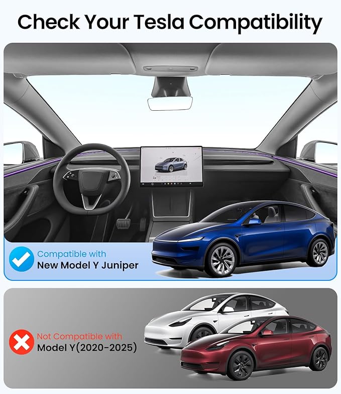 Zanch Upgraded Tesla Model Y Juniper Sunshade Roof [Snap-On, Damage-Free Install] Heat Insulation Custom Fit Glass Roof Sun Shade for Model Y Juniper Accessories 2025-2026, Gray