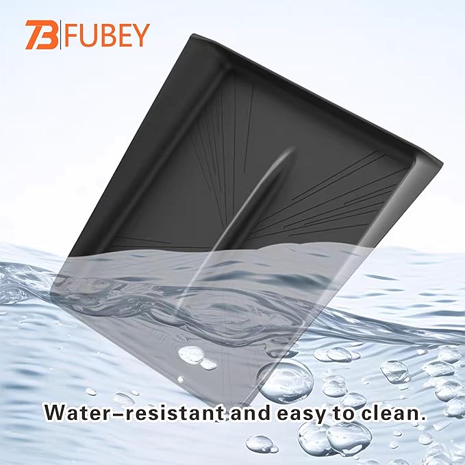 Center Console Silicone Mat for Tesla Model Y Juniper 2025 2026, Black - Anti-Slip Phone Tray & Wireless Charging Compatible Non-Slip Pad for Model Y Accessories