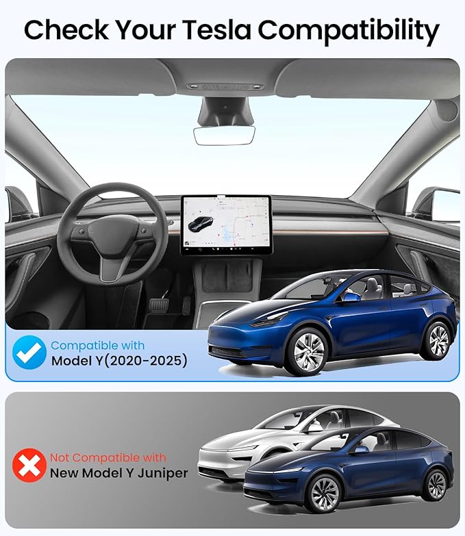 Zanch Upgraded Tesla Model Y Sunshade Roof [Snap-On, Damage-Free Install] Heat Insulation Custom Fit Glass Roof Sun Shade for Model Y (2020-2025),Black