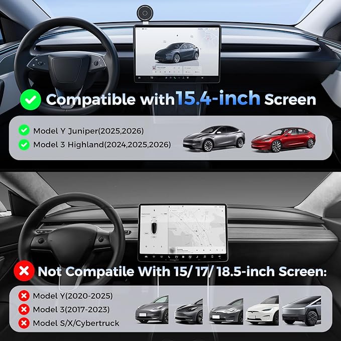 Flyradio for Tesla Model 3/Model Y Magnetic Slide Action Car Phone Holder - for iPhones & Galaxy Phones & Pixel Phones with Pixelsnap