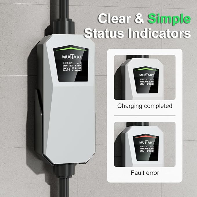 Level 2 Tesla Charger, 25A Portable EV Charger with NEMA 10-30 Plug– Unlocking Convenience with One-Touch Release, Compatible with All Tesla Models & Cybertruck