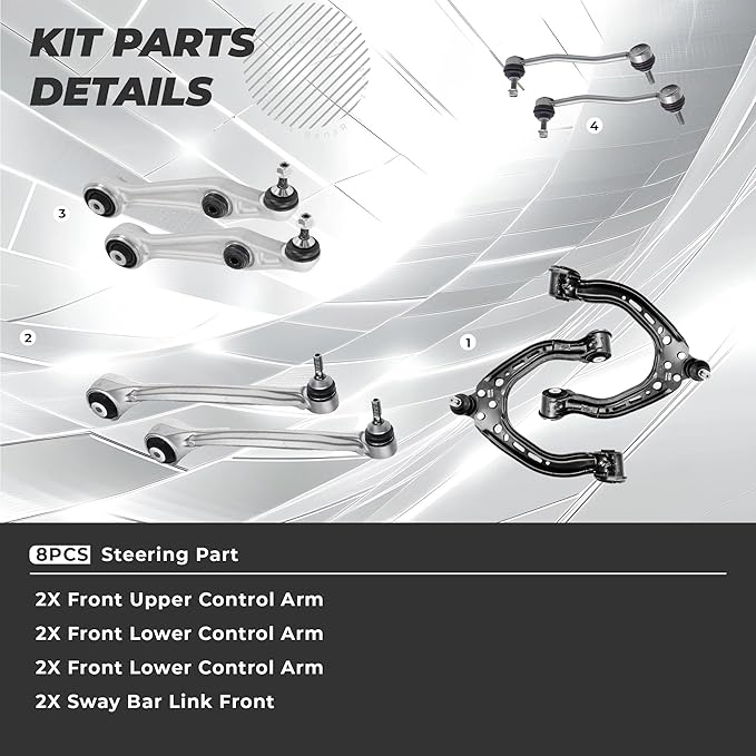 Suspension Front Control Arm Kit Compatible With 2012-2016 Tesla Model S Sway Bar Link Front