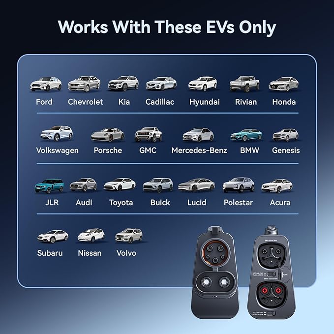 Raylix 2in1 Tesla Supercharger & Level 1&2 Charger to CCS1 Adapter (for CCS1 EVs Only), Max 500A 1000V DC/AC Fast Charging, Compatible with Tesla Supercharger/Wall/Destination/Mobile Connector