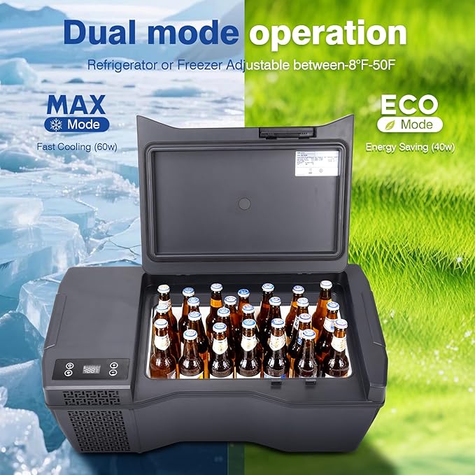 Built-in Car Refrigerator Compatible with Tesla Cybertruck, 26.4Qt/25L Custom-fit Trunk Freezer, APP Control, 12/24V Low-Noise Compressor Cooler, Hidden Electric Fridge for Camping & Road Trips