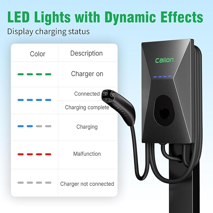 CALION Level 2 EV Charger for Tesla, 50 Amp, 240V Wall Connector,Smart APP Control, Fast Charging Home EV Charging Station with WiFi, Indoor/Outdoor,Applicable to Tesla Model Y/3/S/X
