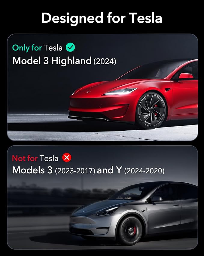 ESR Tempered-Glass Screen Protector for Tesla Model 3 Highland (2024), Matte Glass Film with Alignment Kit, Scratch and Shock Resistant, Bubble Free and Fingerprint Resistant