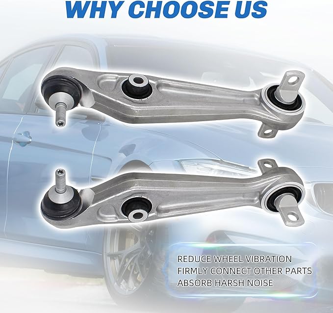 Suspension Front Upper and Lower Control Arm Kit Compatible With 2017-2021 Tesla Model 3, Sway Bar Link, Outer Tie Rod End & Inner Tie Rod End