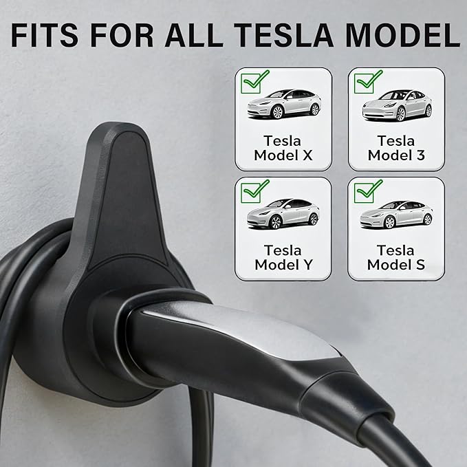 Tesla Car Charger Bracket,Suitable for Tesla Model 3/Y/S/X Charging Cable Wall Mount Bracket,Portable Electric Car Charger Accessory Cable Hook(Suitable for Indoor/Outdoor Use)