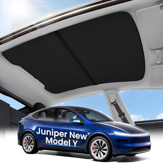 Zanch Upgraded Tesla Model Y Juniper Sunshade Roof [Snap-On, Damage-Free Install] Heat Insulation Custom Fit Glass Roof Sun Shade for Model Y Juniper Accessories 2025-2026, Black