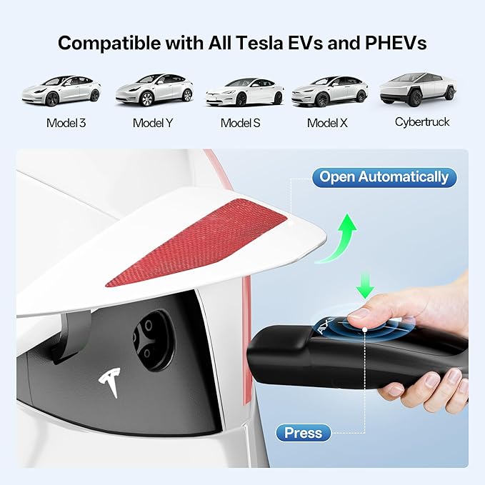 Level 2 EV Charger,Tesla EV Charger NACS 40A with 25FT Extension Cord Cable,Enhanced WiFi Smart App,240V NEMA 14-50 Plug Compatible with All Tesla Models X/Y/3/S,UL,ETL,FCC Certified