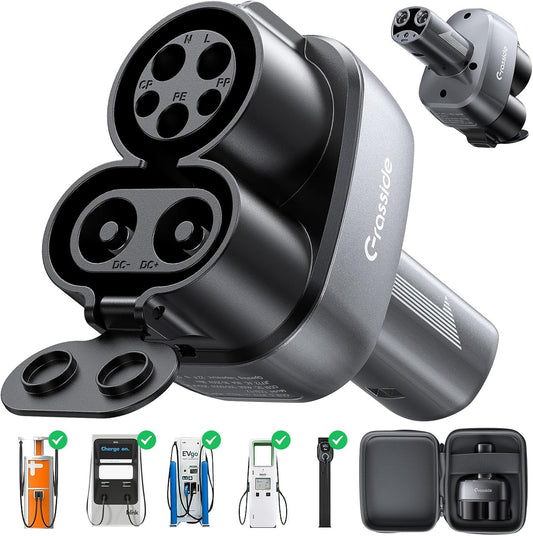 2In1 CCS1 & J1772 to Tesla Adapter, Fit for Tesla Model Y 3 X S(With CCS Enabled) & Next-Gen NACS Evs, 250Kw Fast Charging, CCS to NACS, Works with DC Level 3 & AC Level 1/2 Charging Station