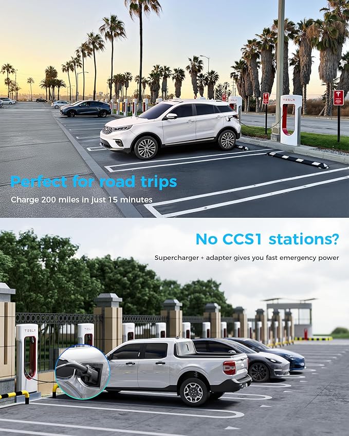 Raylix Tesla Supercharger to CCS1 Charger Adapter with UL 2252 Certification (Max 500V 1000A) [Fast Charge for CCS1 EV] NACS to CCS, NACS DC Adapter for Tesla V3 V4 Supercharger/Level 3 Charger
