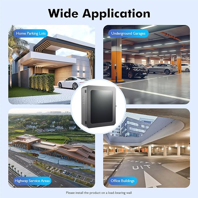 Universal Charger Station Box, Indoor/Outdoor Q235 Steel Charger Box Wall-Mounted Charging Station Protection Box for Tesla Gen 3 Wall Connector, 23.62 * 7.87 * 19.68in