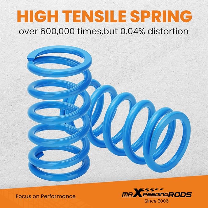 maXpeedingrods Coilovers for Tesla Y AWD 2020+, 24 Level Damper Adjustable Coilovers Suspension Kit Strut, Height Adjustable Shock Absorber, T6 Upgraded Lowering Kit Blue