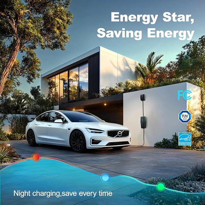 Level 1&2 EV Charger 2026 Upgraded 16A 3.5KW - 20FT Cable & Dual NEMA Adapter (5-15/6-20) - 110V-240V Portable Electric Car Charger for All SAE J1772 EVs