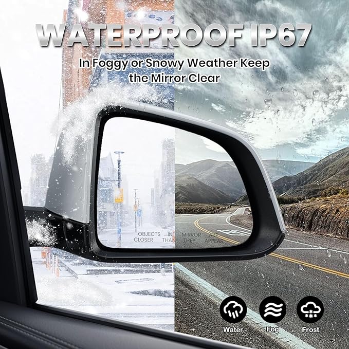 Right Passenger Side Mirror Compatible with Tesla Model Y 2020-2024 Replacement 1594112-00-C 159411200C Power Folding Heated Memory 13 Pins White