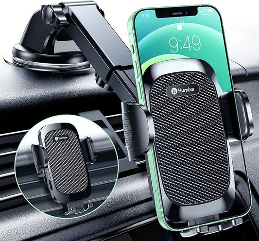 Phone Mount for Car [Military-Grade Super Suction] Universal Hands-Free Phone Holder for Dashboard Windshield Air Vent for iPhone 17/16 Pro Max Air Plus Samsung All Phones
