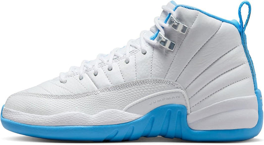 AIR JORDAN 12 RETRO (GS) "WHITE/UNIVERSITY BLUE-METALLIC SILVER"