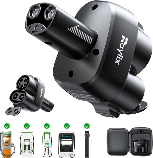 2In1 CCS & J1772 to Tesla Adapter, Only Fit for Tesla Model Y 3 X S (2021-2026) & NACS Evs, Fast 250Kw Charging, CCS to NACS Adapter, Compatible with DC Level 3 & AC Level 1/2 Charging Stations
