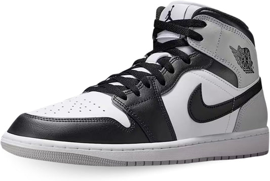 Air Jordan 1 Mid White/Black-Light Smoke Grey